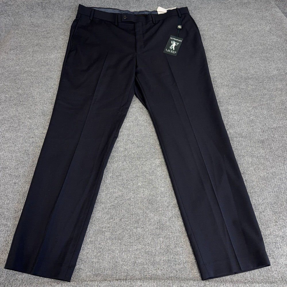 Ralph Lauren Pants  Men 40x32 Classic-Fit Ultraflex Wool Dress Navy Performance