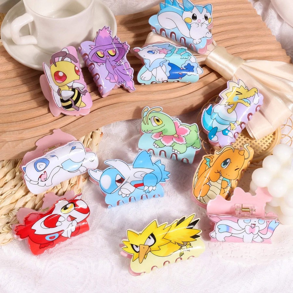 Pokemon Hair Claw Clip Set - Cute Cartoon Grips for Cosplay Everyday Styling