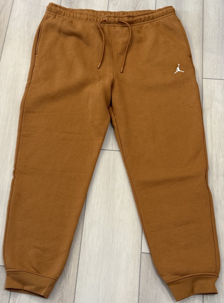Jordan Pants Brown Fleece Joggers Sweatpants Jumpman FV7277-228 Men Size XL