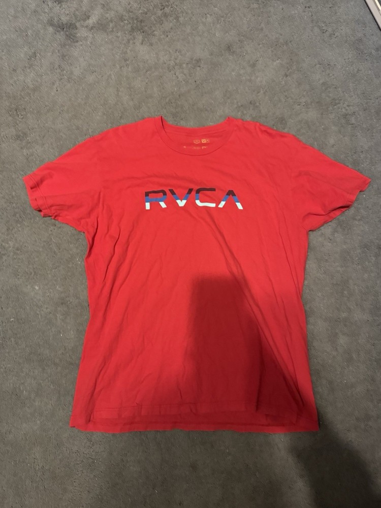 RVCA Red Logo T Shirt Mens XL Artist Network Program ANP Surf Skate Tee