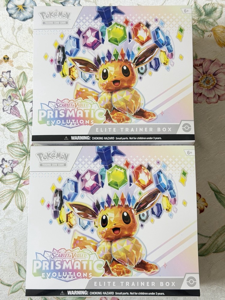 Lot of 2 Pokemon TCG Prismatic Evolutions Elite Trainer Box ETB Factory Sealed