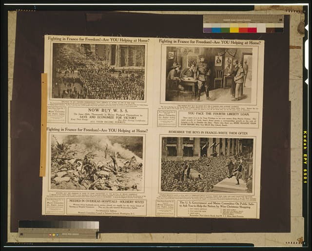 New York City New York 1918 Fourth of July Parade WWI Liberty Loan Poster
