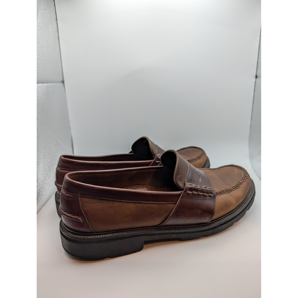 Cole Haan Country Mens Two Tone Brown Leather Penny Loafer Lug Sole Shoes 9.5M