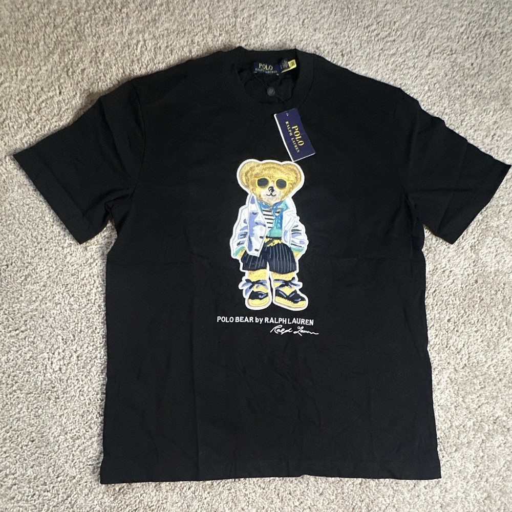 Polo Ralph Lauren Men’s L Black Polo Bear Graphic Crew Neck Short Sleeve T-Shirt