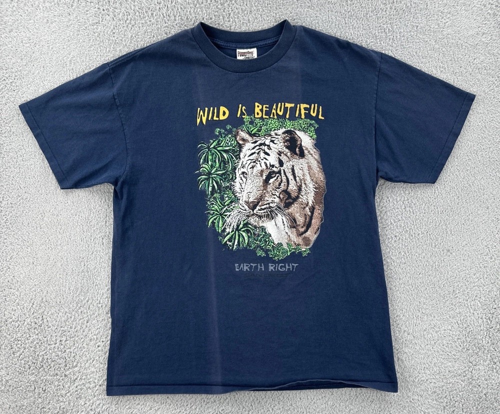 Vtg ONEITA PowerPro Mens XL Single Stitch Shirt 90s Wild Is Beautiful Earth Tee