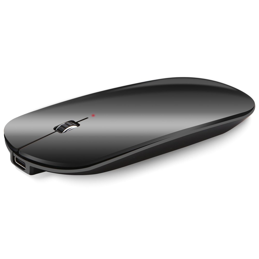 Slim Rechargeable Bluetooth Mouse Portable Wireless Travel Mini Flat Design
