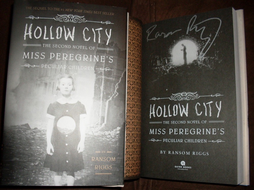 Ransom Riggs signed Hollow City 1st print HC book 2nd novel of Miss Peregrine's