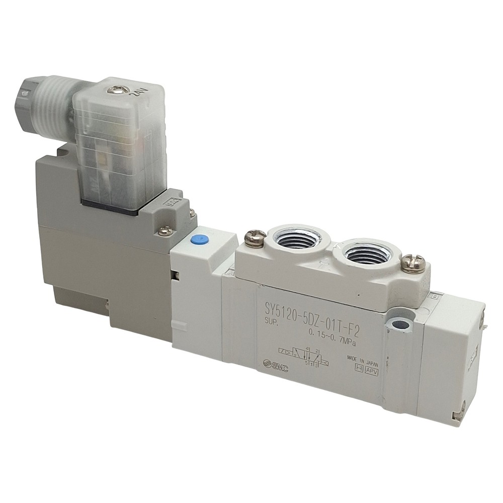 SMC SY5120-5DZ-01T-F2 Solenoid Valve, 5/2-Way, 1/8