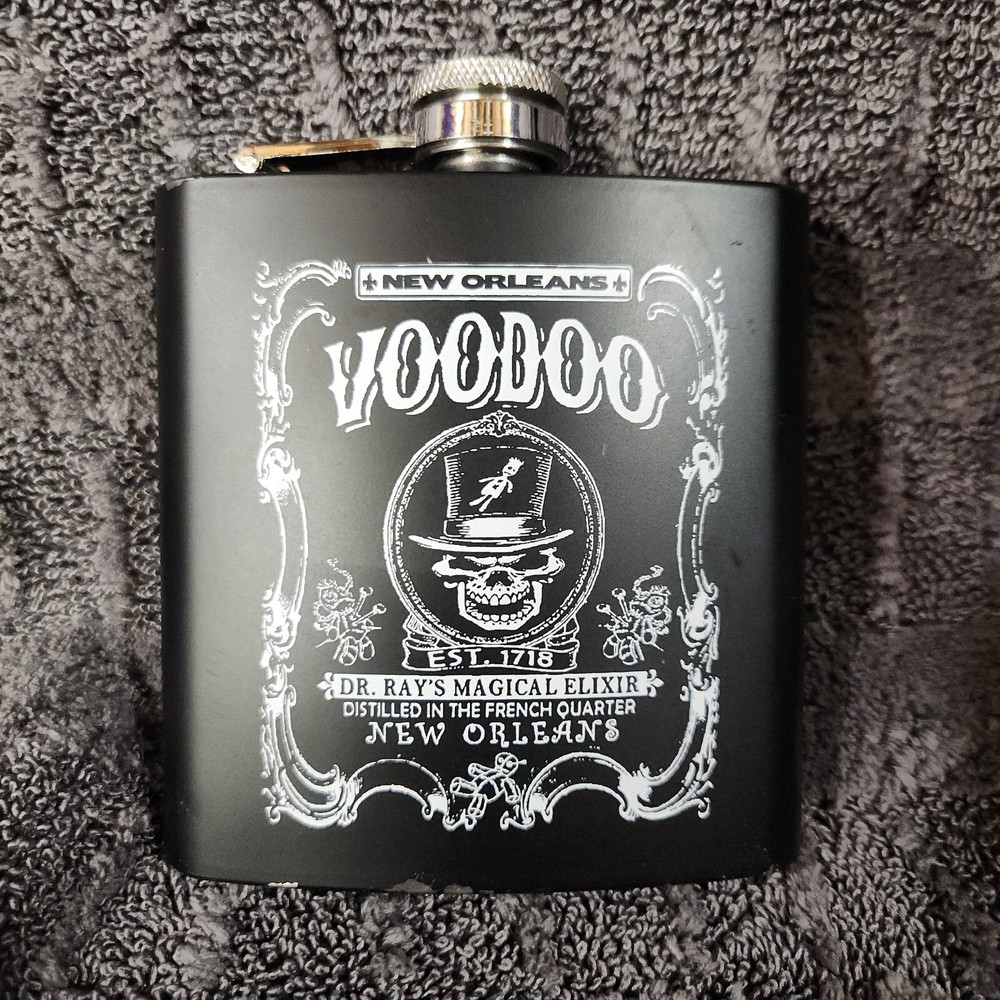 New Orleans Voodoo Flask Black 6oz Magical Elixir