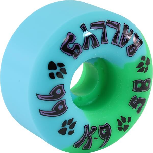 High-Performance Dogtown K-9 RALLYS 58mm 99a Blue/Green Skateboard Wheels Set