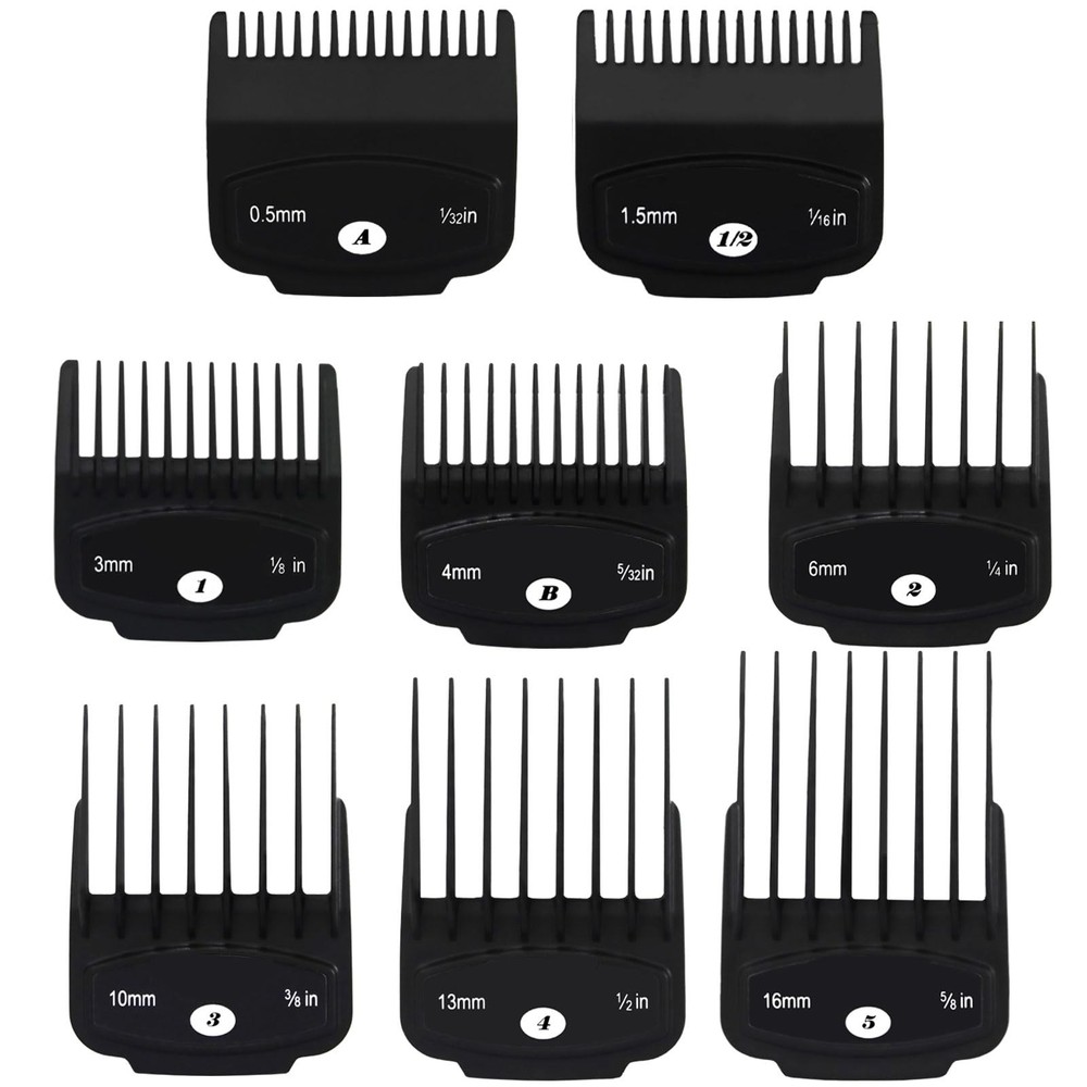 8 Pcs Magnetic Clipper Guards for most Wahl Hair Clippers – Cutting Lengths f...