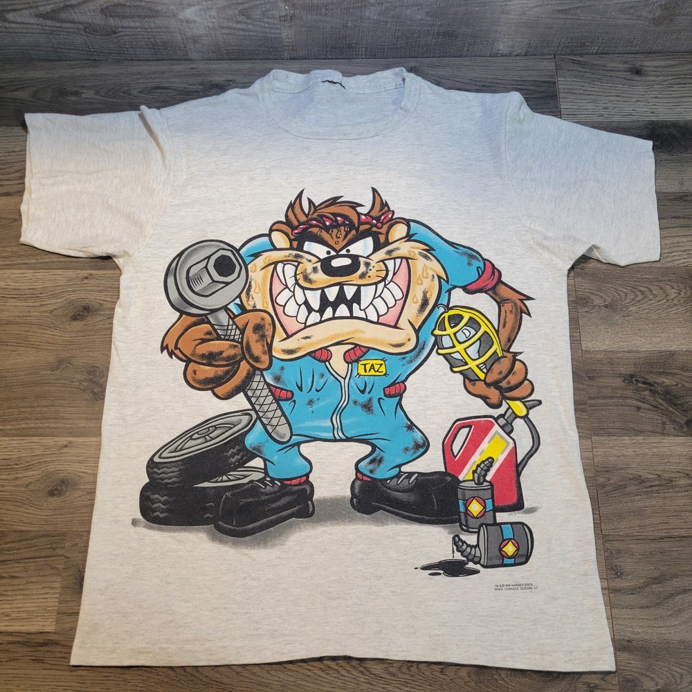 Vintage Changes 1994 Looney Tunes Taz's Garage Double Sided T-Shirt Men's Size M