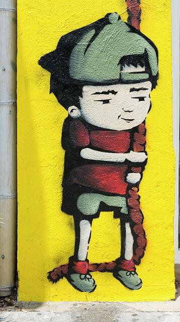 Photo:Los Angeles California 2012 Melrose Avenue Mural Child Character Art