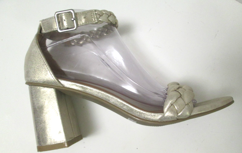 Dolce Vita Hassa Gold Metallic Braided Heeled Sandals Size 8.5