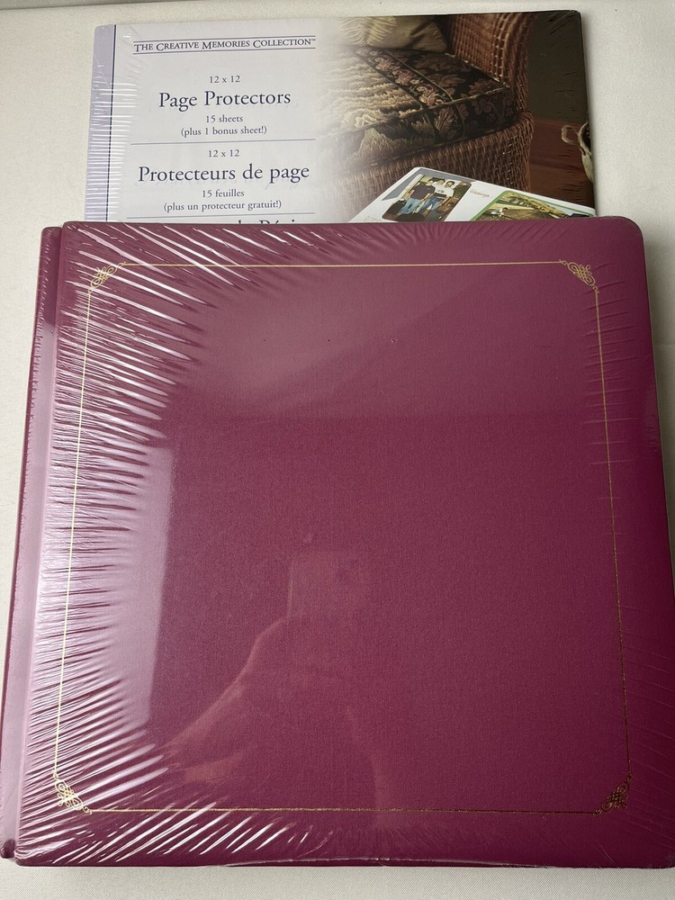 Creative Memories Mauve 12 x 12 Premiere Album White Pages w/Page Protectors