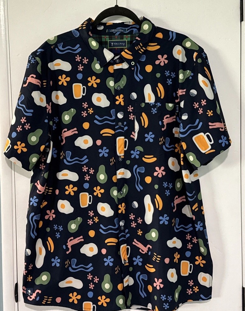 William Murray Men's Abstract Graphic Print Golf Button-Up  Shirt ~ XL-image