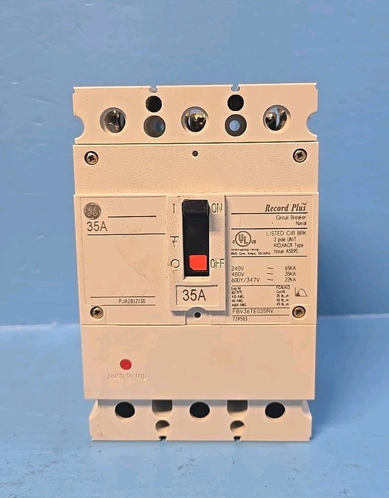 Ge Fbv36Te035Rv 35A 600V 3Pole Record Plus Circuit