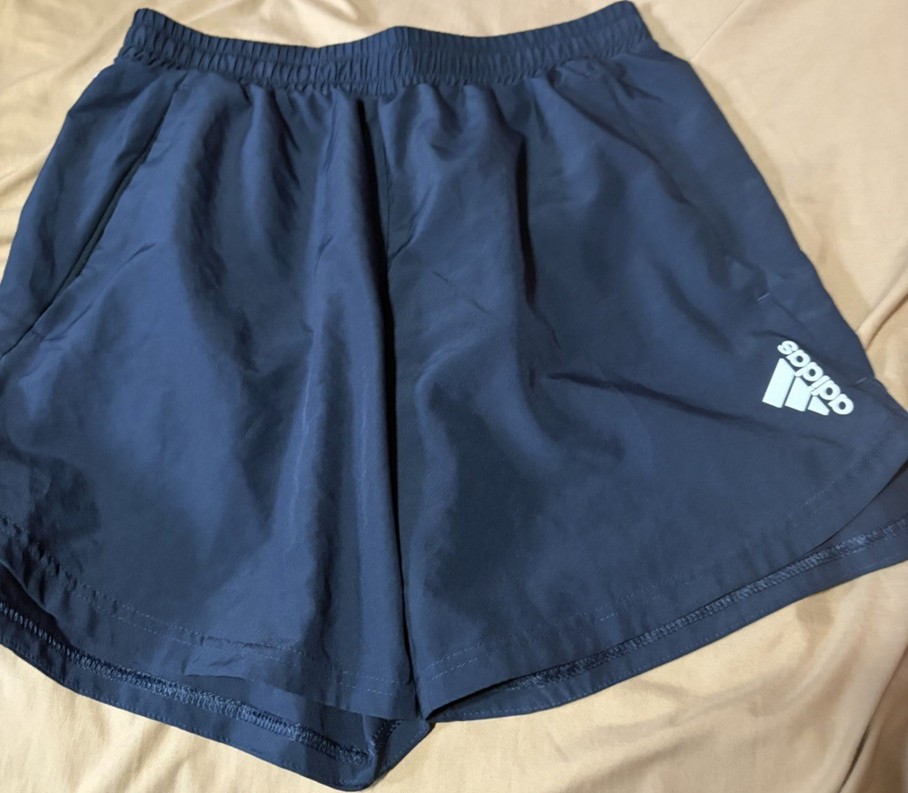 adidas Men's Navy Blue Athletic Shorts M7 Mesh Drawstring Elastic Waist