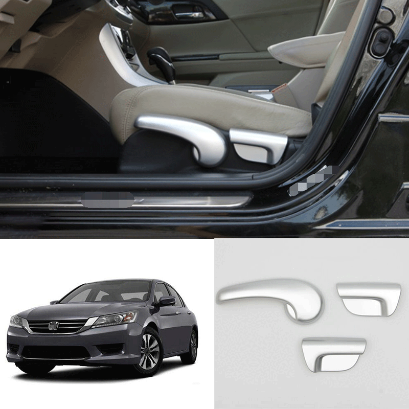 For Honda Accord 2013-2017 Matte Silver Front Seat Adjust Handle Button Cover 3P
