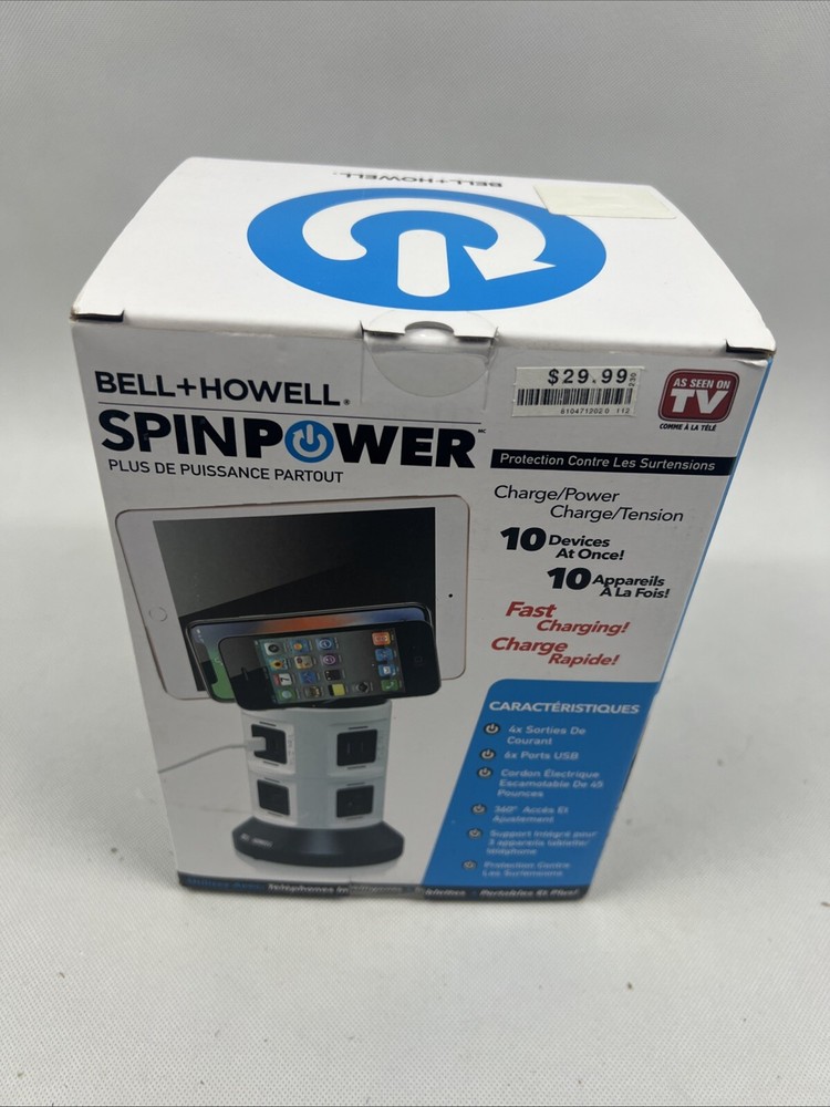 Bell and Howell 5V Spin Power Charging Dock - Black/White