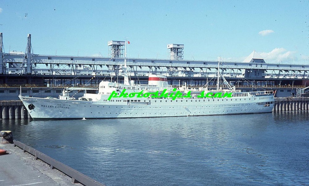 1  slide of Soviet-flag Baltic Spg Co 1958-blt passenger ship MIKHAIL KALININ