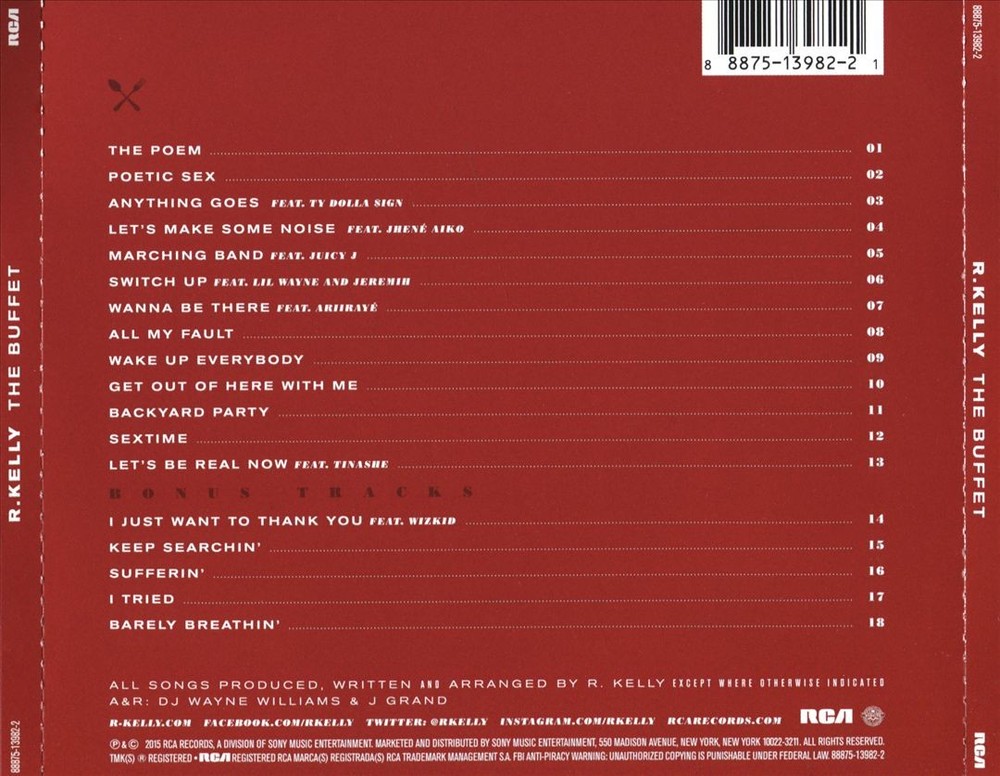 R. Kelly Buffet [Bonus Tracks] [Clean] New Cd
