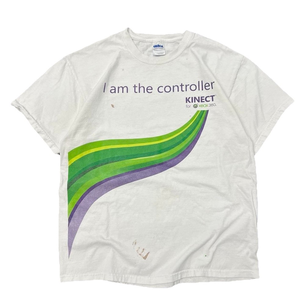 Vintage Y2K Microsoft Xbox 360 Kinect Promo White Tee Shirt Large