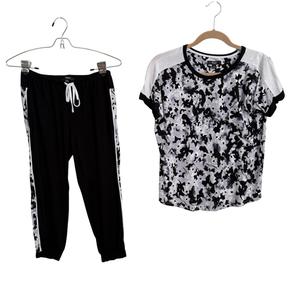 Simply Vera Wang SZ S Soft Short Sleeve & Capri Pant Two Piece Pajama Set