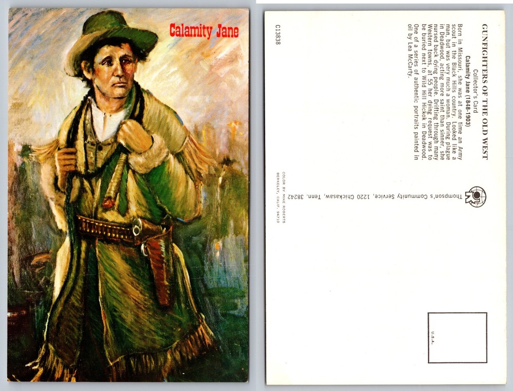 Calamity Jane Old West Portrait Postcard