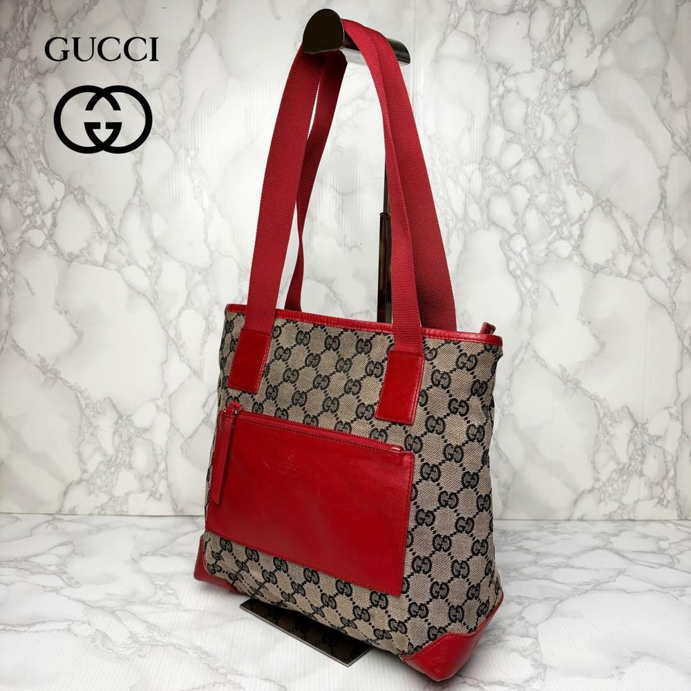 GUCCI GG Canvas Tote Shoulder Bag Handbag