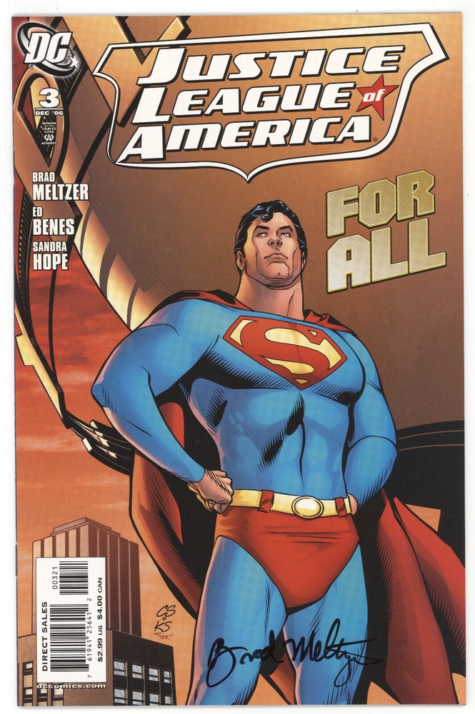 Justice League Of America 3 DC 2006 1:10 Superman Variant Signed Brad Meltzer
