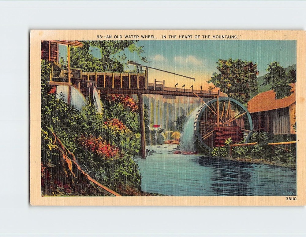 Postcard An Old Water Wheel In The Heart Of Mountains