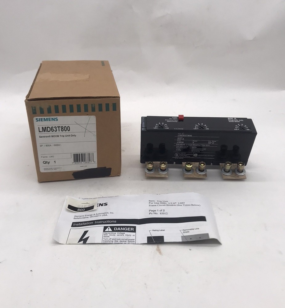 Houston Stock New Siemens Lmd63T800 Trip Unit 800 Amp Free 2 Day Air Buy Now