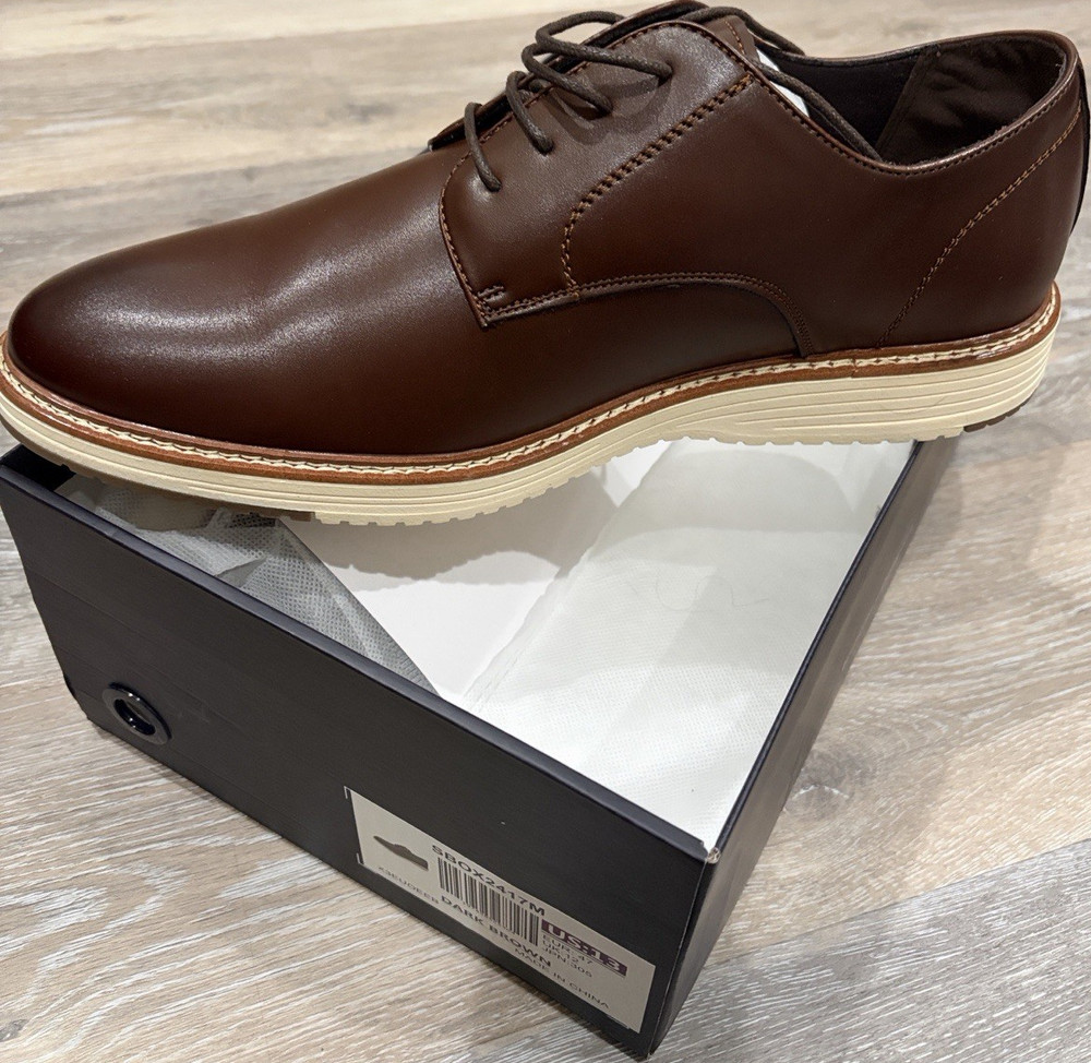Bruno Marc Men's Oxford Dress Shoes Dark Brown Leather Lace Up US 13 UK 12 EU 47