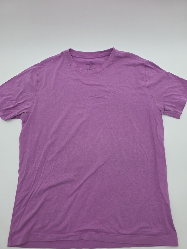 fabletics T-Shirt Mens Large Purple Short-sleeve Cotton Blend Tee.#43825