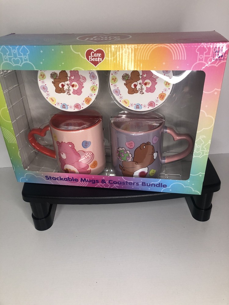 Care Bears Stackable Mug & Coaster Bundle | 2 Mugs & Stackers | New in Box