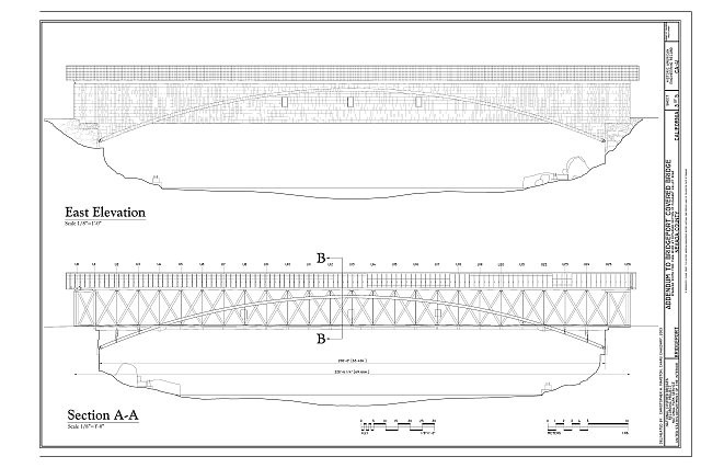 Bridgeport CA 2003 Covered Bridge South Yuba River State Park Elevation Diagram