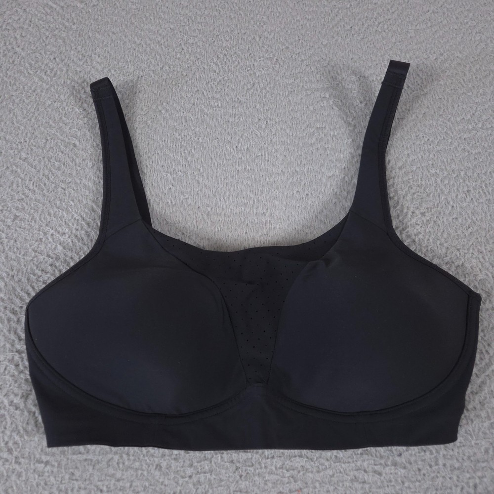 Lululemon Run Times Sports Bra Womens 38D Black High Support Running Gym Padded
