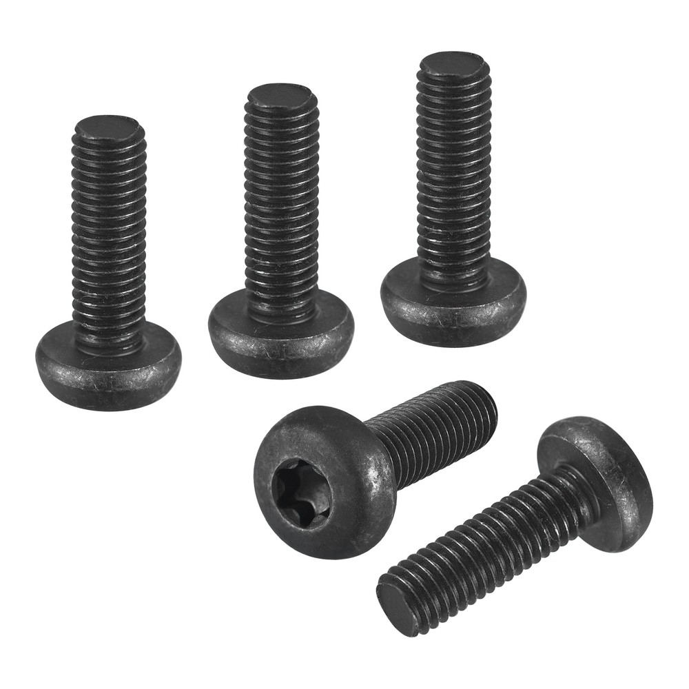 M8x25mm Pan Head Torx Security Screws - 16Pack - Carbon Steel - Black
