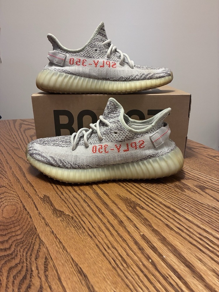 Adidas Yeezy Boost 350 V2 Blue Tint Men's Sneakers Size 8.5 Used