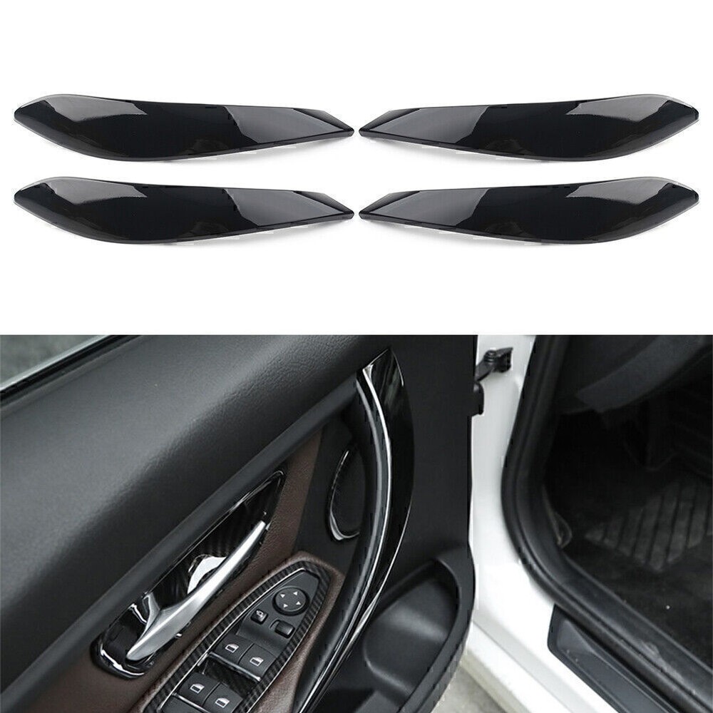4x New Glossy Black Inner Door Handle Panel Cover Trim For BMW 3 4 Series 3GT US