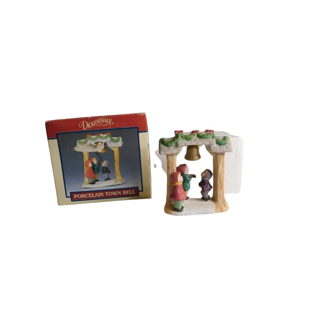 Christmas Village Porcelain Town Bell Vintage Early 1990's Lemax, Dickensvale