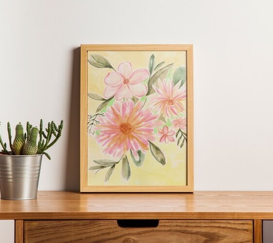 Abstract Floral Botanical Wall Art in Vibrant Colors for Modern Decor-image