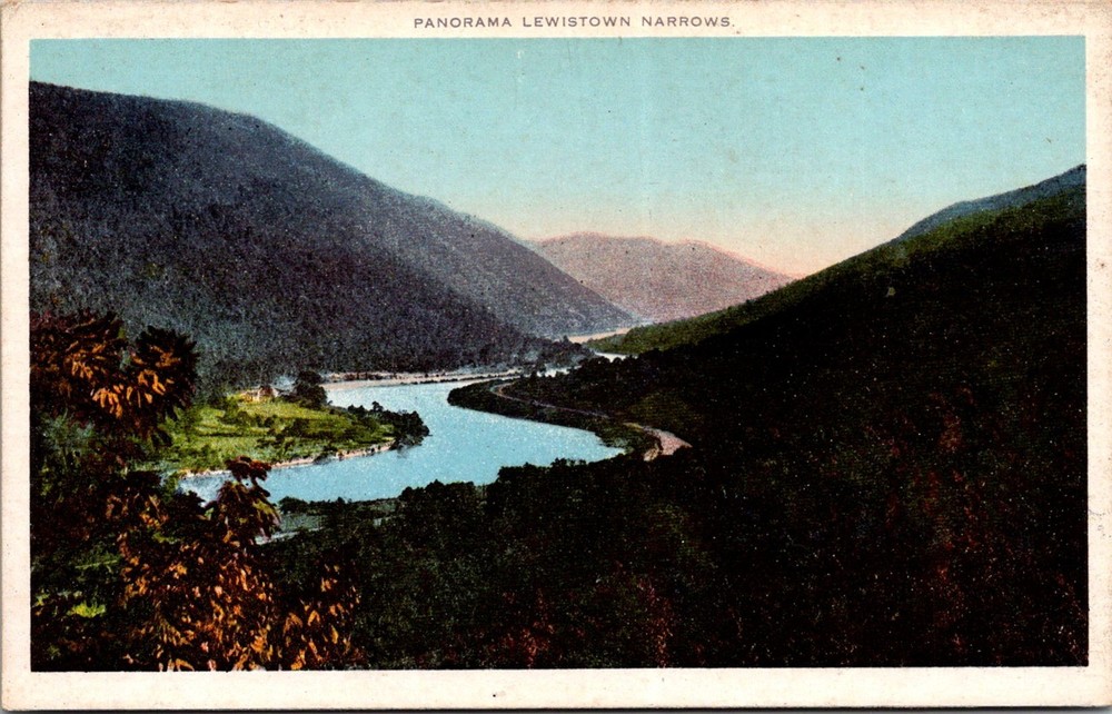 Dr Jim Stamps Panorama Lewistown Narrows Vintage Postcard Scenic View of River