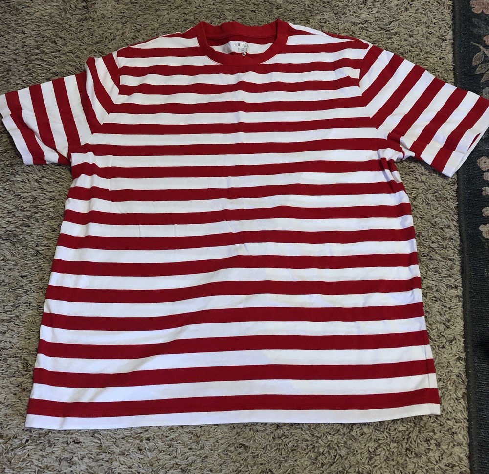 Red & White Striped T-Shirt Adult XL perfect for Where’s Waldo or Pirate Costume