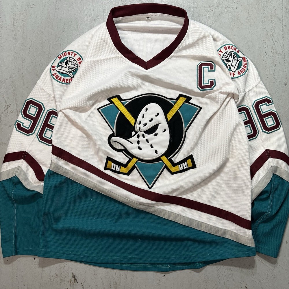 Vintage 90s Anaheim Mighty Ducks NHL Hockey Sportswear Movie Jersey Size M