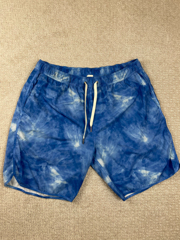 Fair Harbor Shorts Men’s Size XL Anchor Blue Cloud Print Beach Drawstring Trunks