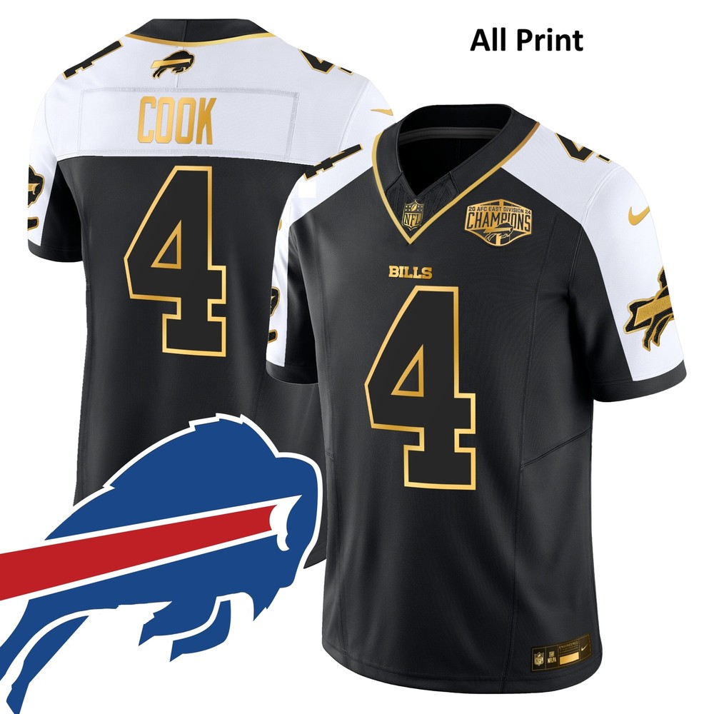 BuffaloxBills AFCxEastxChampions #4 JamesxCook Footbal Jersey-All Print