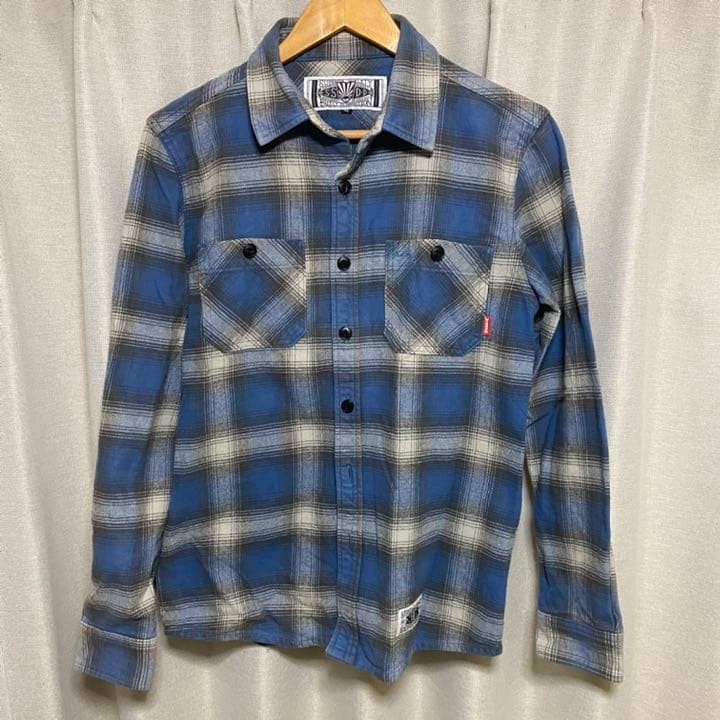 FUCT SSDD Long Sleeve Check Shirt M Blue 2010 Model