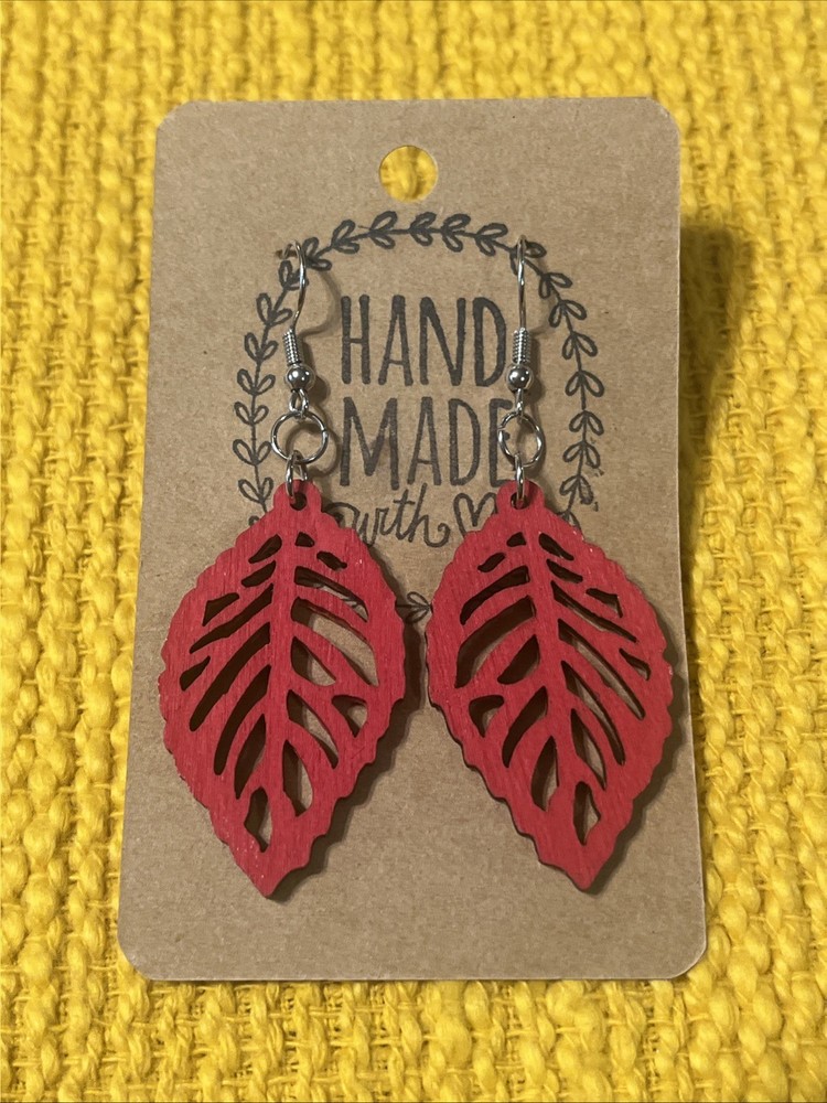 Fall Leaves Red & Orange Earrings NEW Leaf